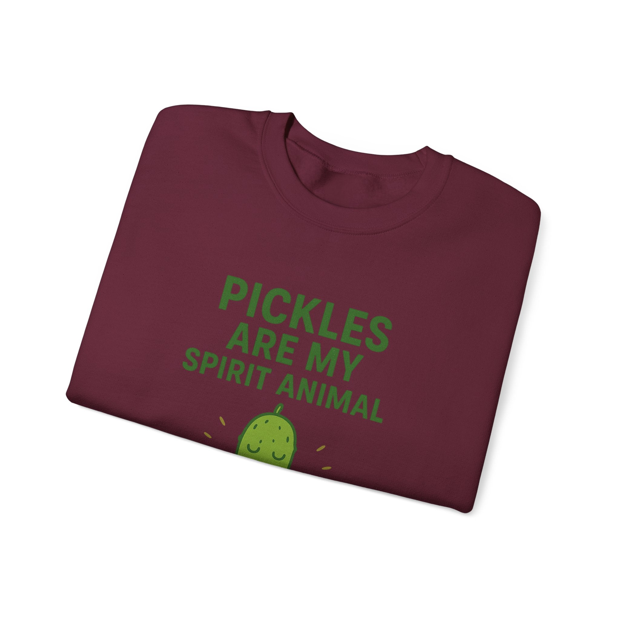 Pickle Spirit Animal Sweatshirt, Fun Unisex Crewneck for Food Lovers, Quirky Gift for Birthdays, Casual Wear, Party Shirt