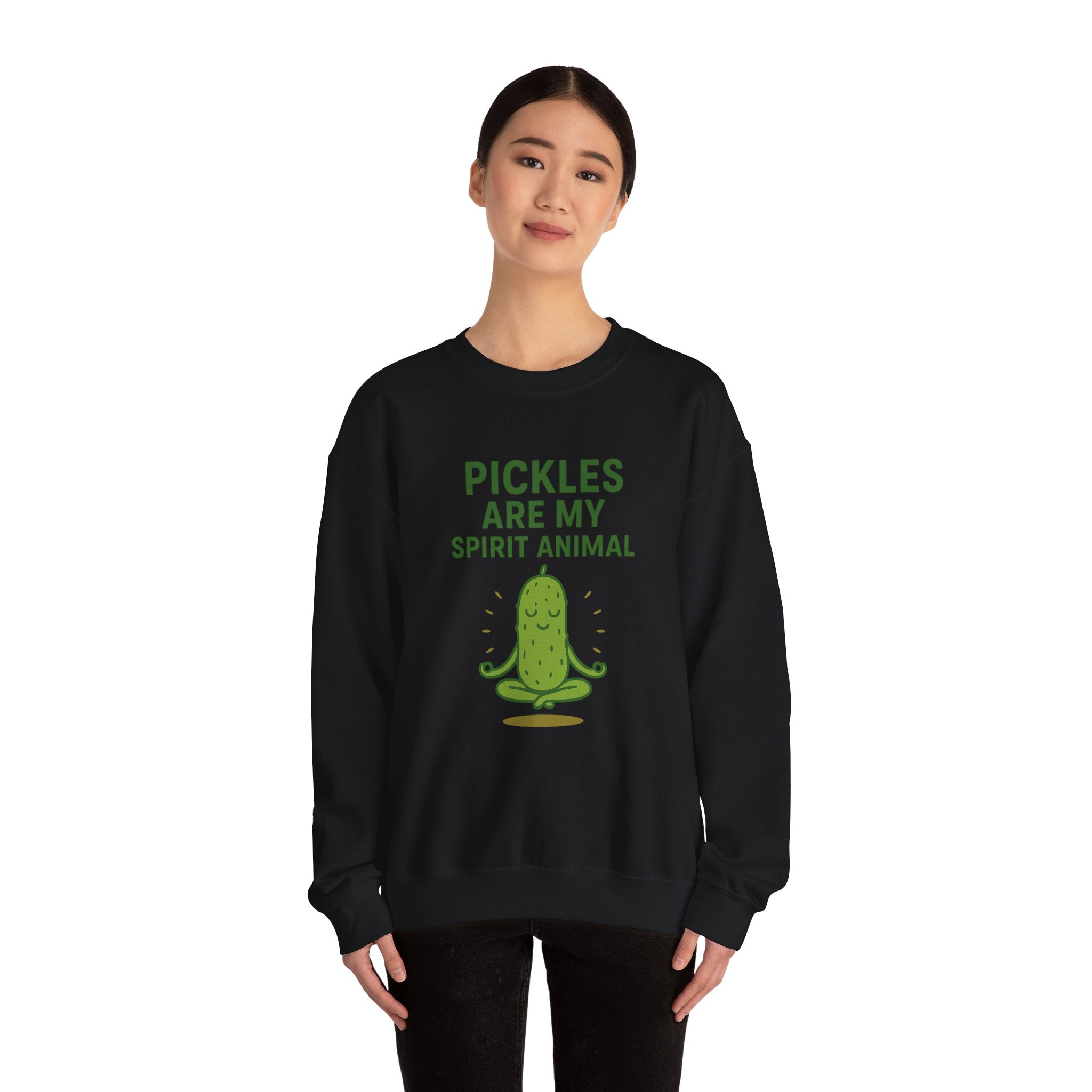 Pickle Spirit Animal Sweatshirt, Fun Unisex Crewneck for Food Lovers, Quirky Gift for Birthdays, Casual Wear, Party Shirt