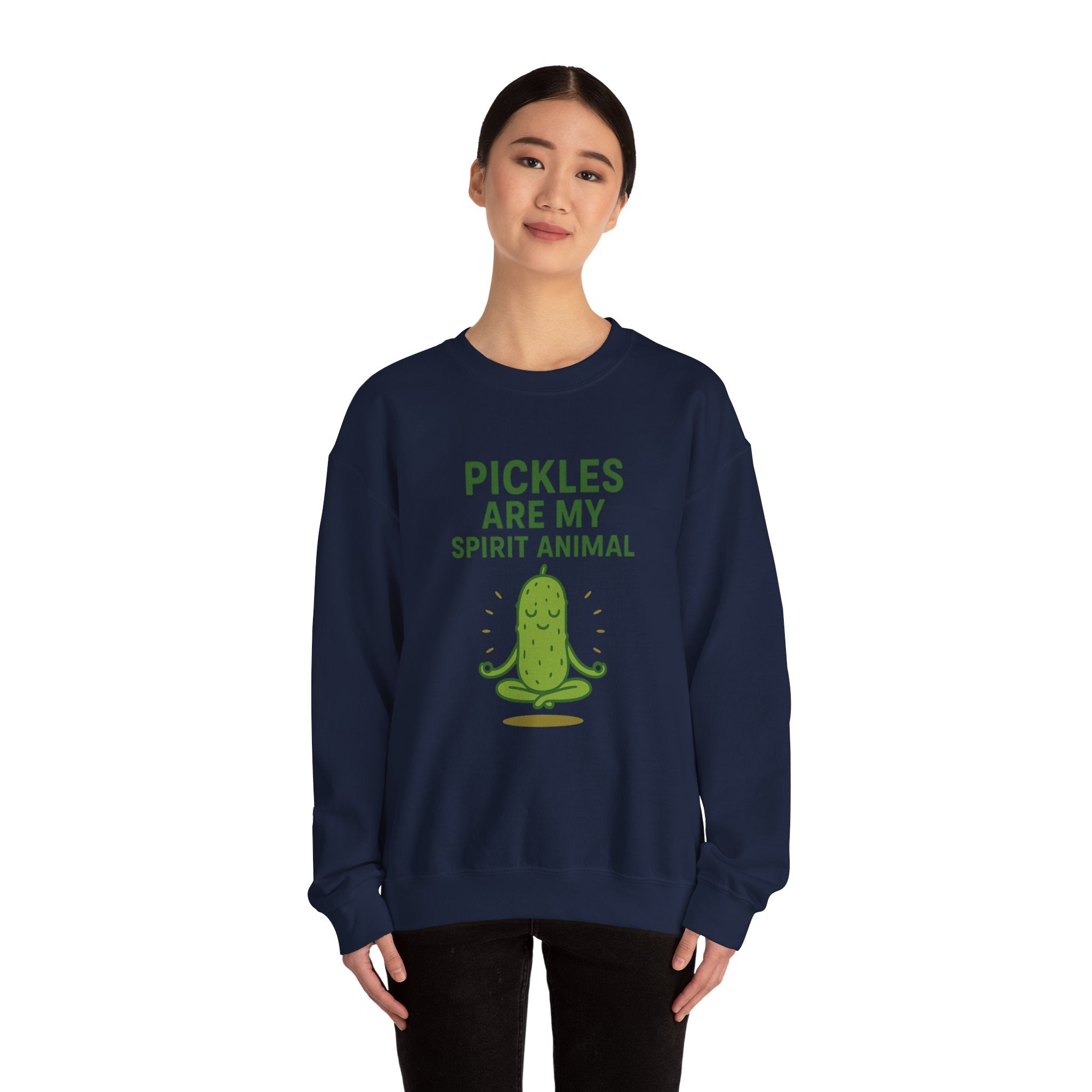 Pickle Spirit Animal Sweatshirt, Fun Unisex Crewneck for Food Lovers, Quirky Gift for Birthdays, Casual Wear, Party Shirt