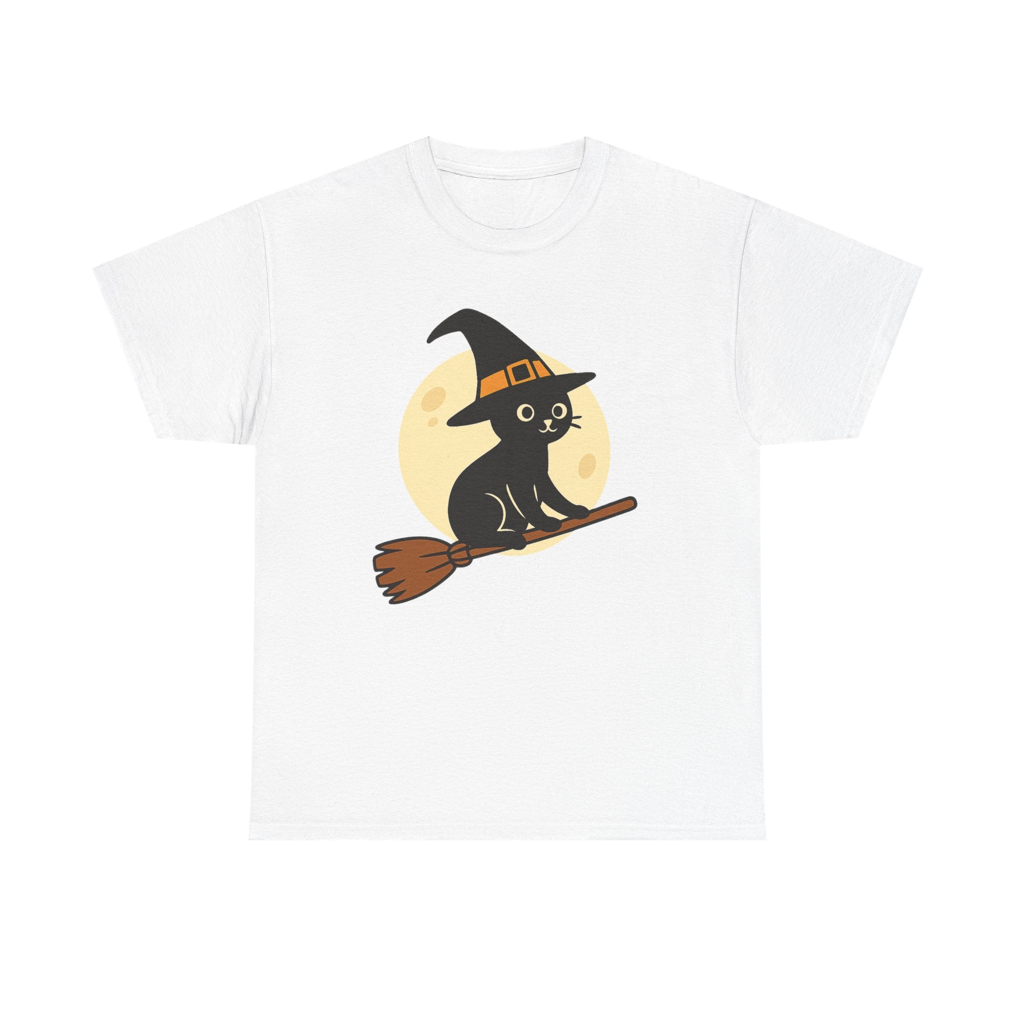 Halloween Cat Tee, Unisex T-Shirt with Witchy Design, Perfect for October Celebrations, Cat Lover Gift, Halloween Costume