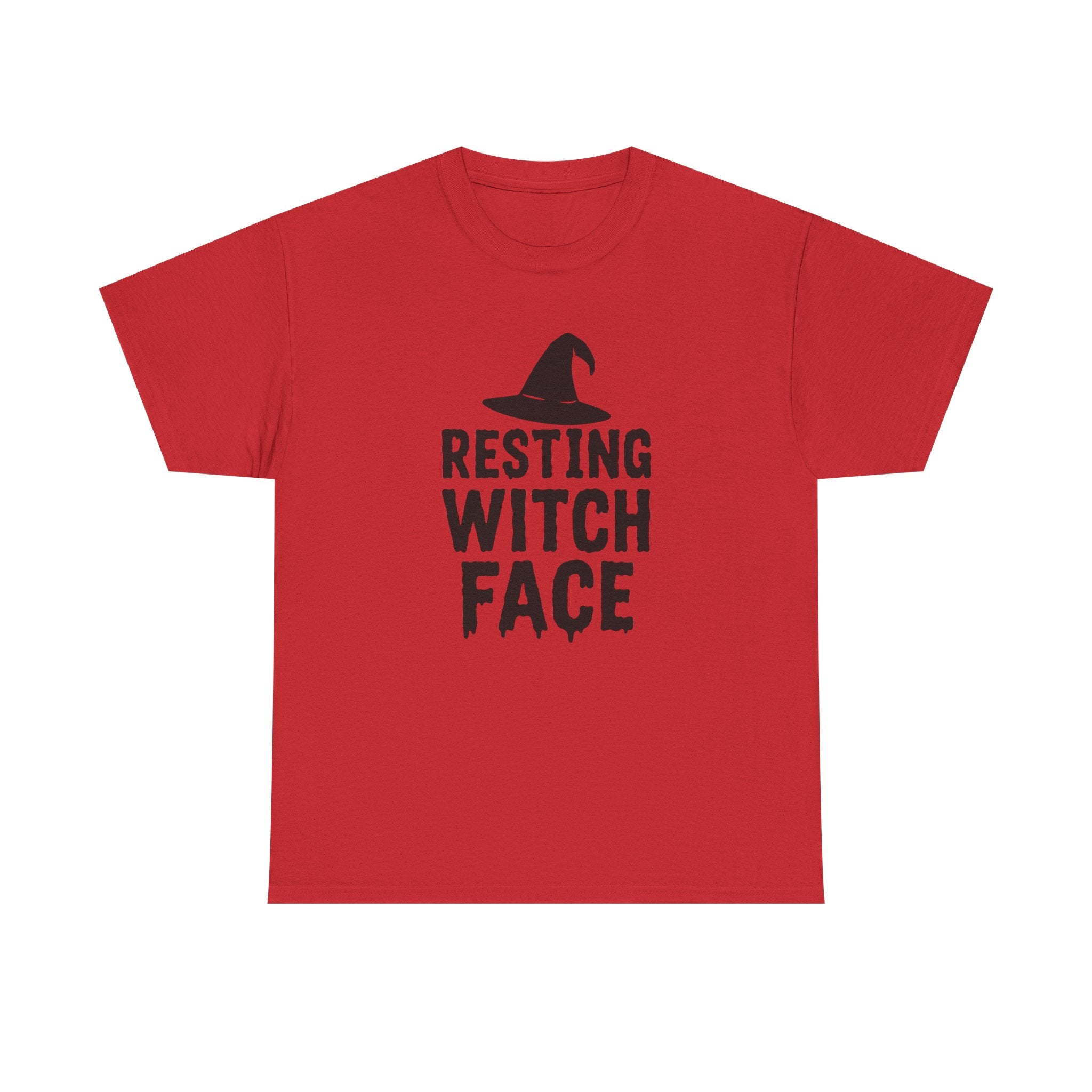 Resting Witch Face Unisex Heavy Cotton Tee, Halloween Shirt, Funny Witch T-Shirt, Spooky Apparel, Unique Gift for Her