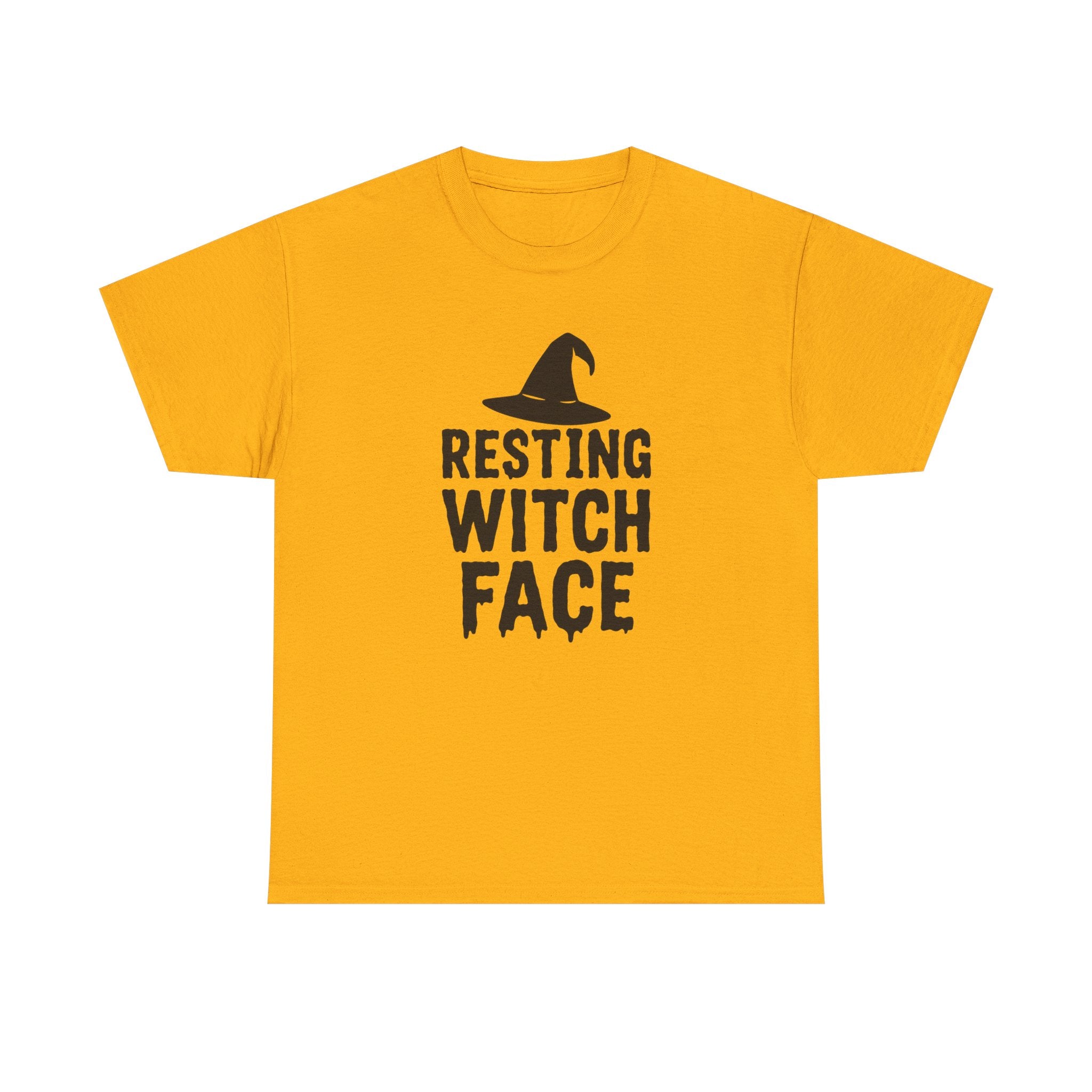 Resting Witch Face Unisex Heavy Cotton Tee, Halloween Shirt, Funny Witch T-Shirt, Spooky Apparel, Unique Gift for Her