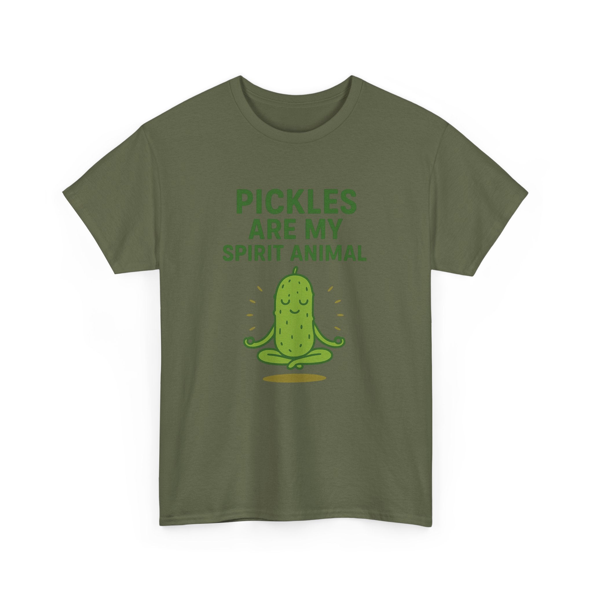 Pickle Spirit Animal Tee - Unisex Heavy Cotton, Funny Gift for Foodies, Ideal for Casual Wear, Summer Events, Humor Clothing