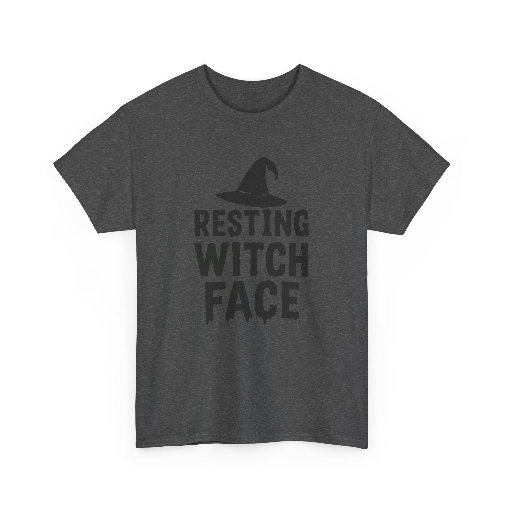 Resting Witch Face Unisex Heavy Cotton Tee, Halloween Shirt, Funny Witch T-Shirt, Spooky Apparel, Unique Gift for Her