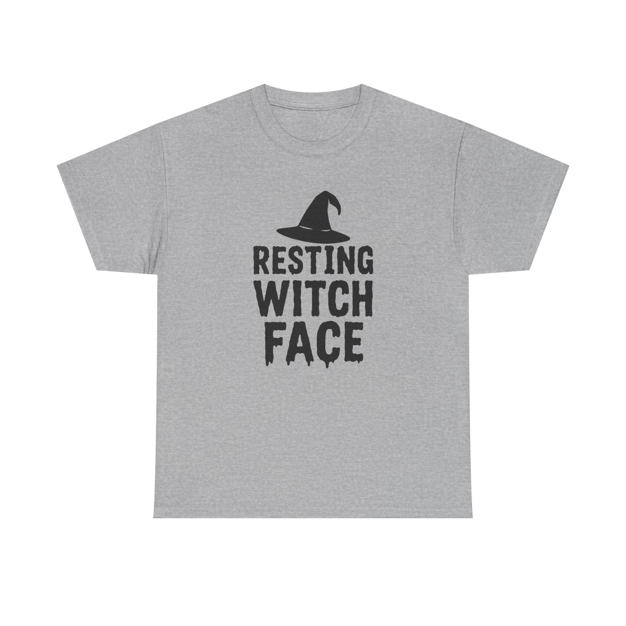 Resting Witch Face Unisex Heavy Cotton Tee, Halloween Shirt, Funny Witch T-Shirt, Spooky Apparel, Unique Gift for Her