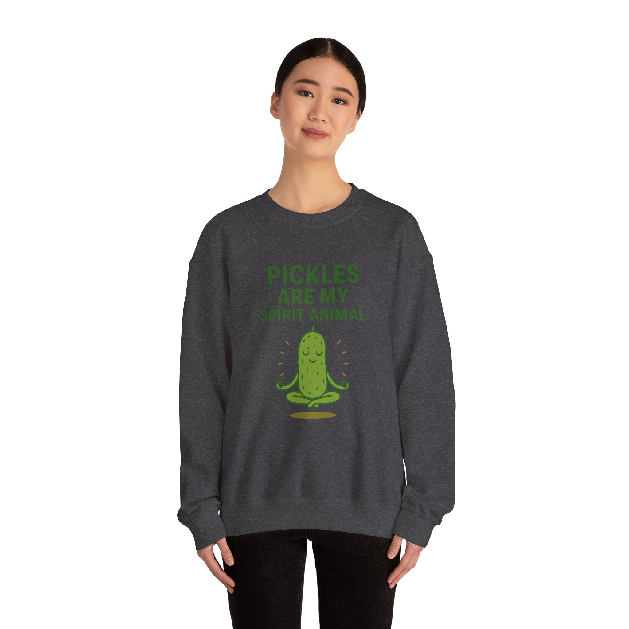 Pickle Spirit Animal Sweatshirt, Fun Unisex Crewneck for Food Lovers, Quirky Gift for Birthdays, Casual Wear, Party Shirt