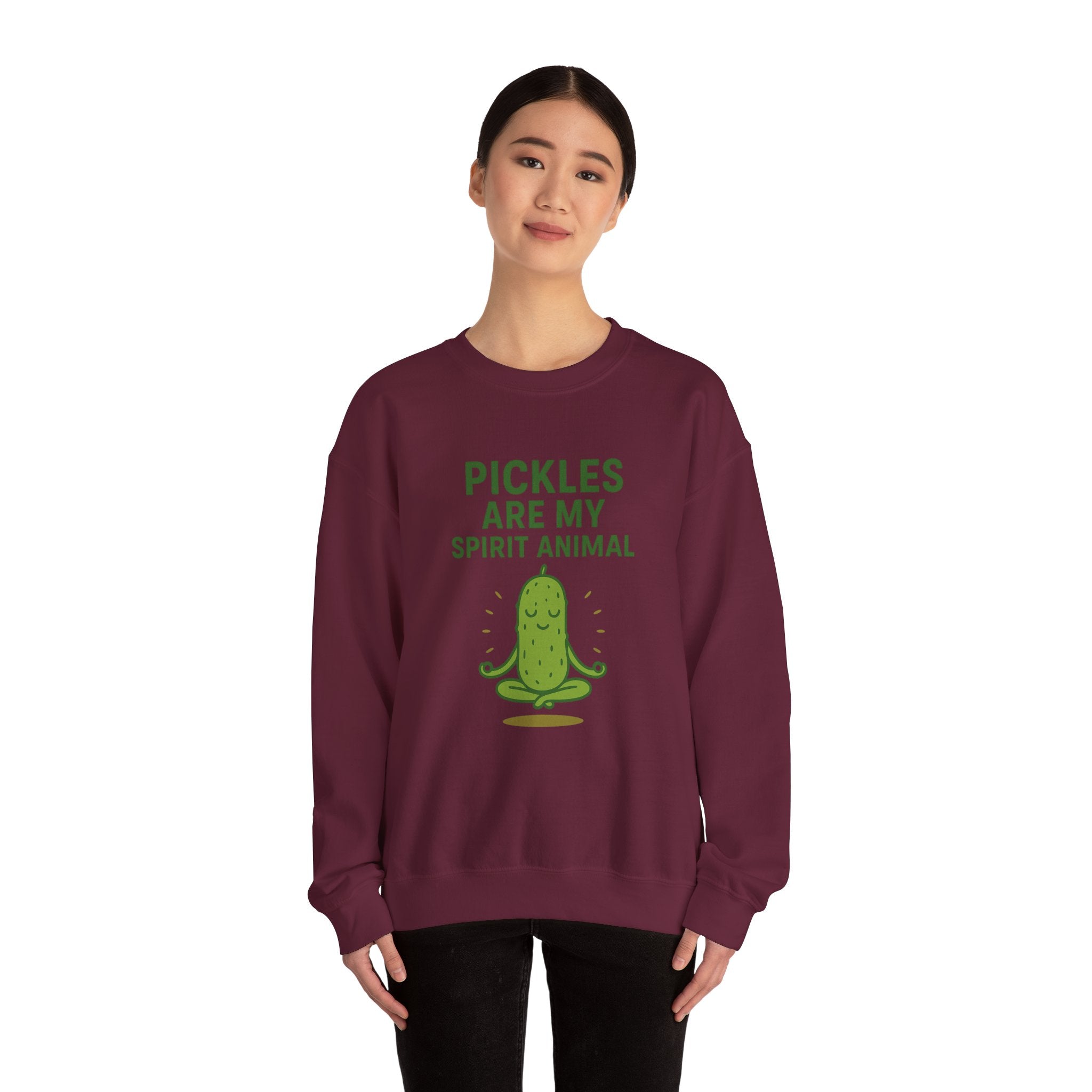 Pickle Spirit Animal Sweatshirt, Fun Unisex Crewneck for Food Lovers, Quirky Gift for Birthdays, Casual Wear, Party Shirt