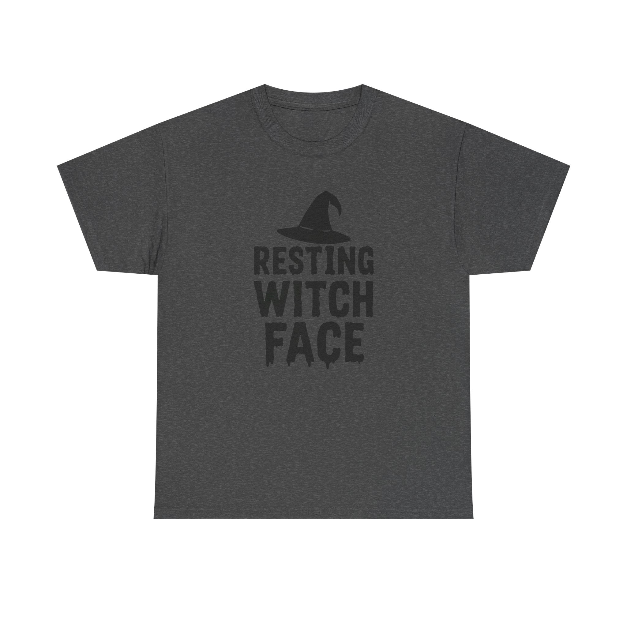 Resting Witch Face Unisex Heavy Cotton Tee, Halloween Shirt, Funny Witch T-Shirt, Spooky Apparel, Unique Gift for Her