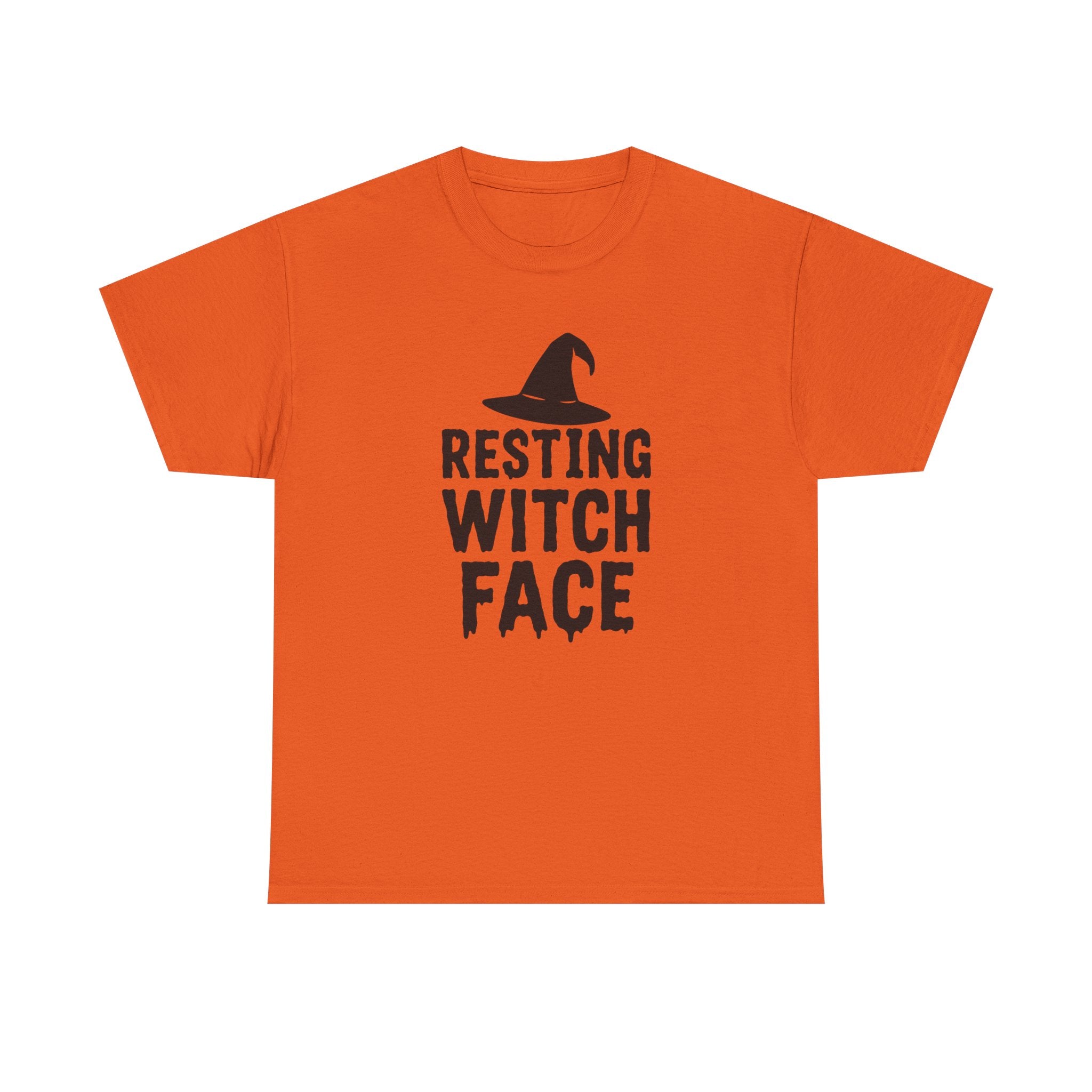 Resting Witch Face Unisex Heavy Cotton Tee, Halloween Shirt, Funny Witch T-Shirt, Spooky Apparel, Unique Gift for Her
