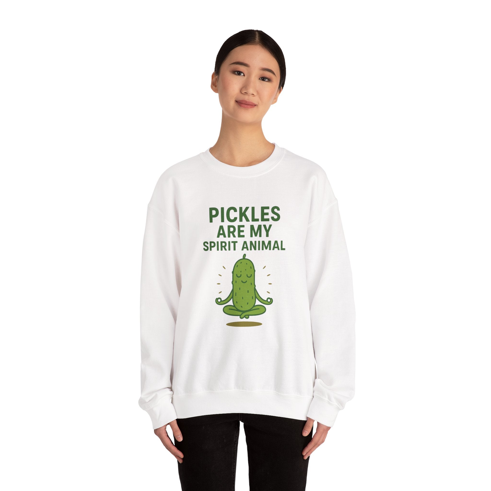 Pickle Spirit Animal Sweatshirt, Fun Unisex Crewneck for Food Lovers, Quirky Gift for Birthdays, Casual Wear, Party Shirt