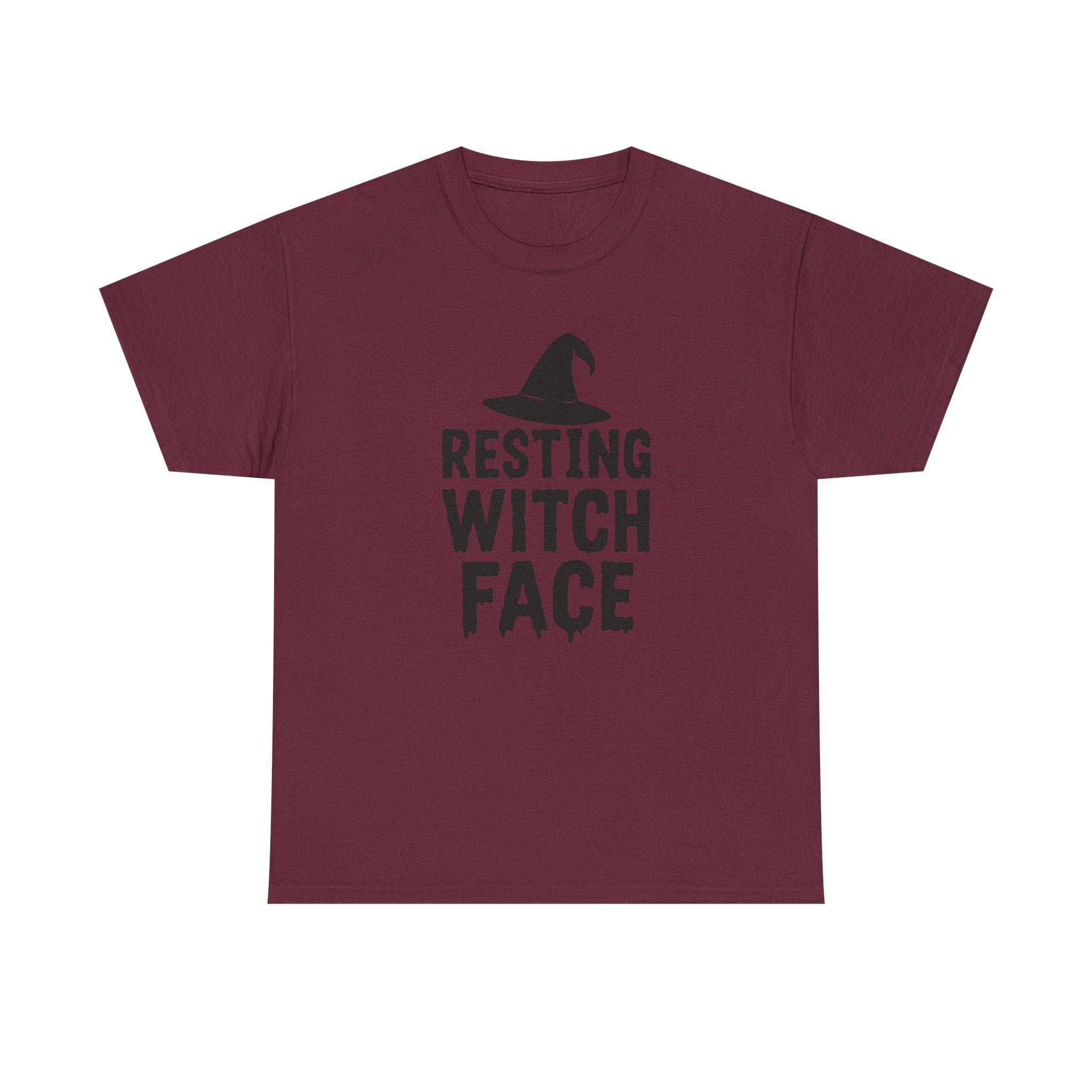 Resting Witch Face Unisex Heavy Cotton Tee, Halloween Shirt, Funny Witch T-Shirt, Spooky Apparel, Unique Gift for Her