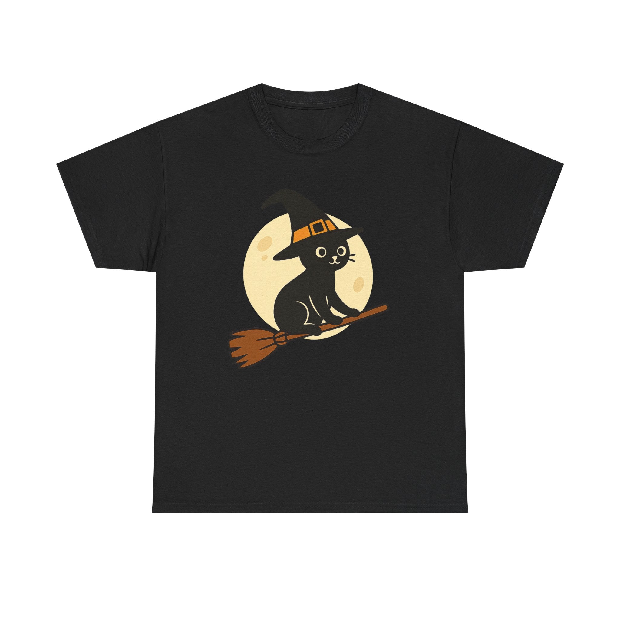 Halloween Cat Tee, Unisex T-Shirt with Witchy Design, Perfect for October Celebrations, Cat Lover Gift, Halloween Costume