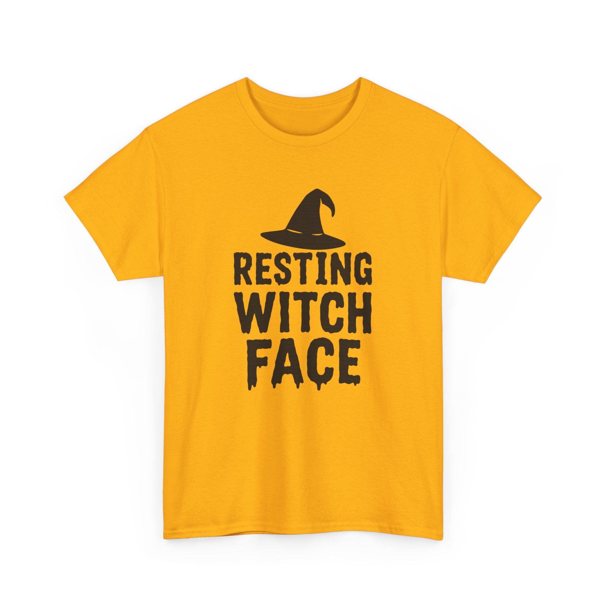 Resting Witch Face Unisex Heavy Cotton Tee, Halloween Shirt, Funny Witch T-Shirt, Spooky Apparel, Unique Gift for Her