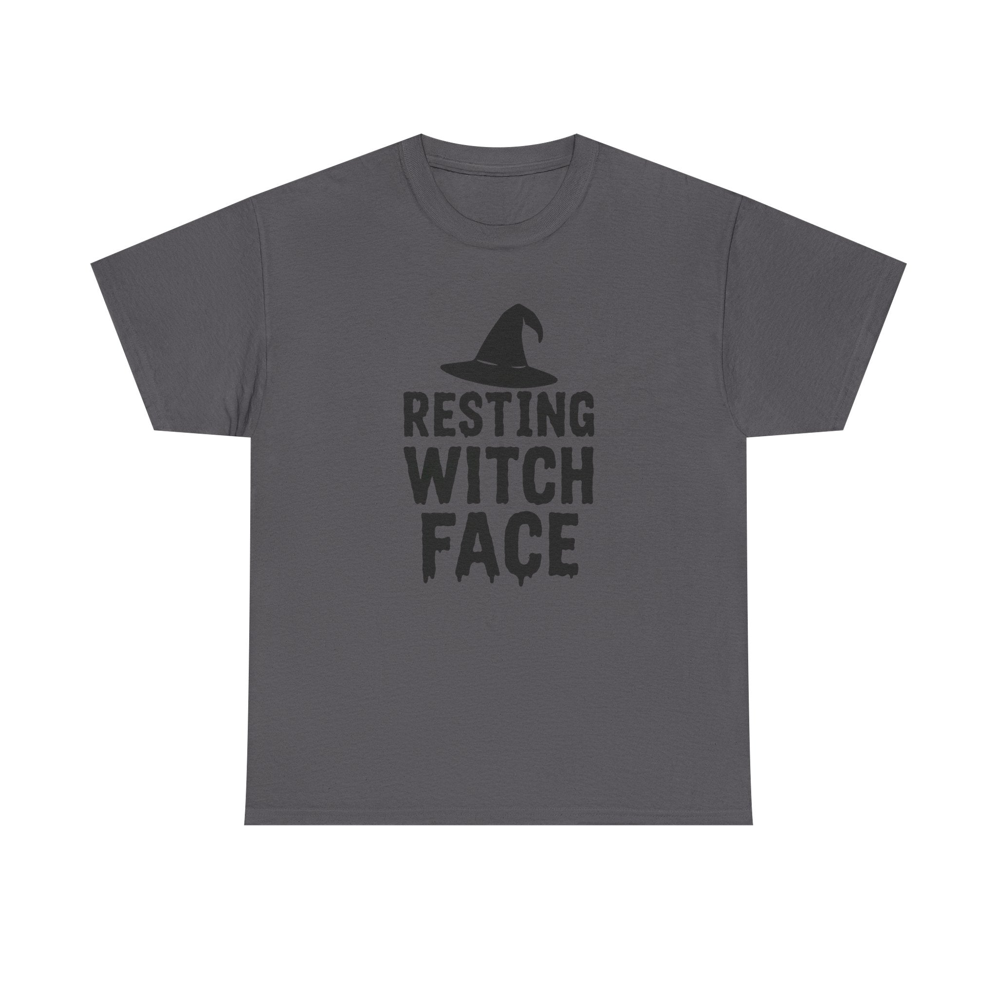 Resting Witch Face Unisex Heavy Cotton Tee, Halloween Shirt, Funny Witch T-Shirt, Spooky Apparel, Unique Gift for Her
