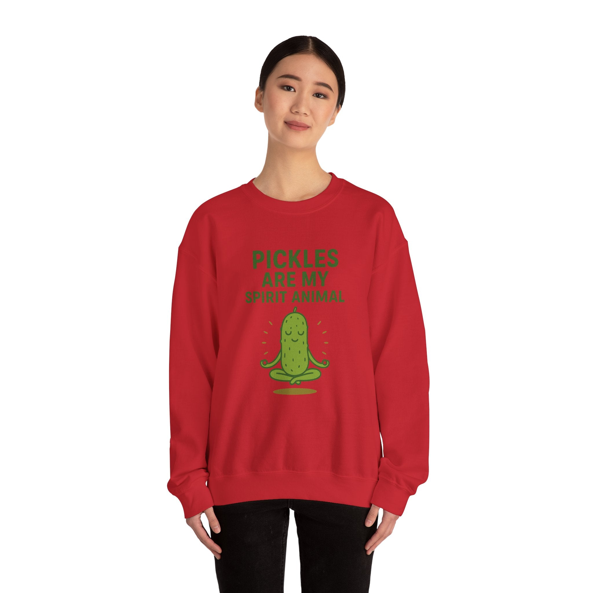 Pickle Spirit Animal Sweatshirt, Fun Unisex Crewneck for Food Lovers, Quirky Gift for Birthdays, Casual Wear, Party Shirt