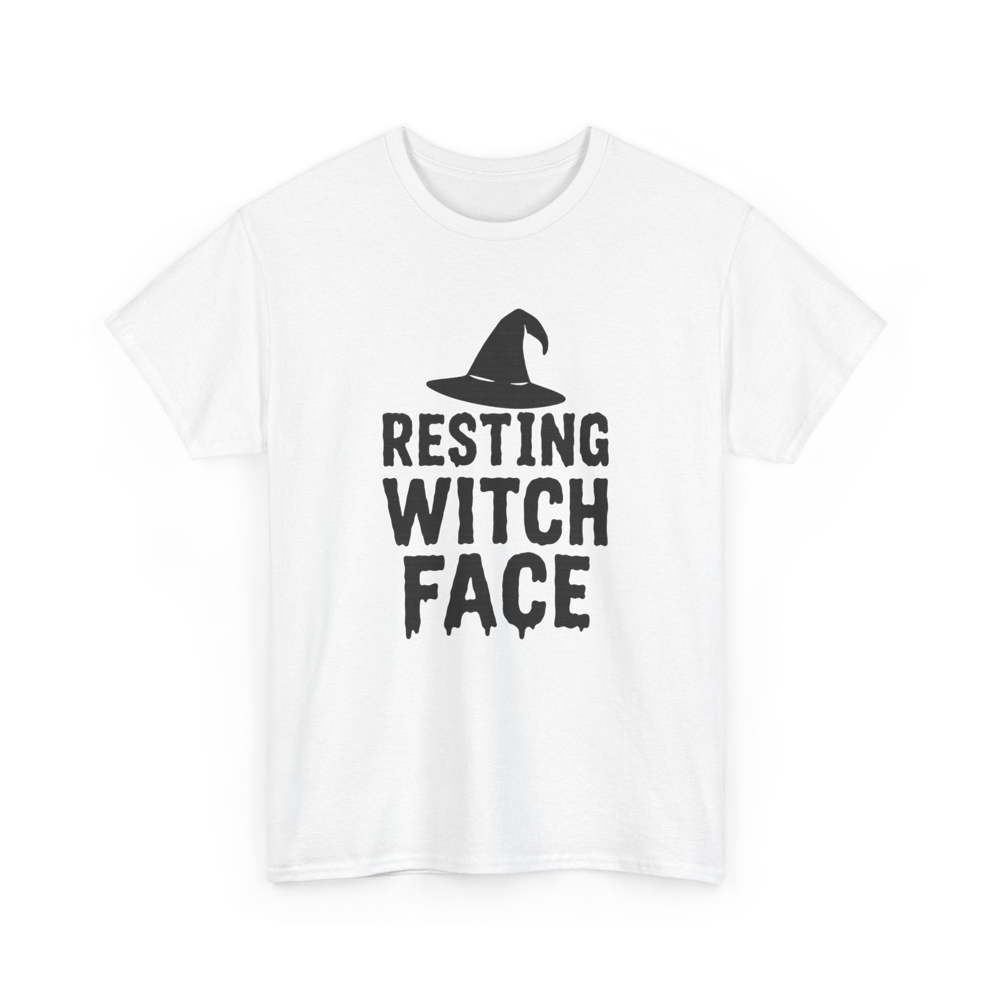 Resting Witch Face Unisex Heavy Cotton Tee, Halloween Shirt, Funny Witch T-Shirt, Spooky Apparel, Unique Gift for Her