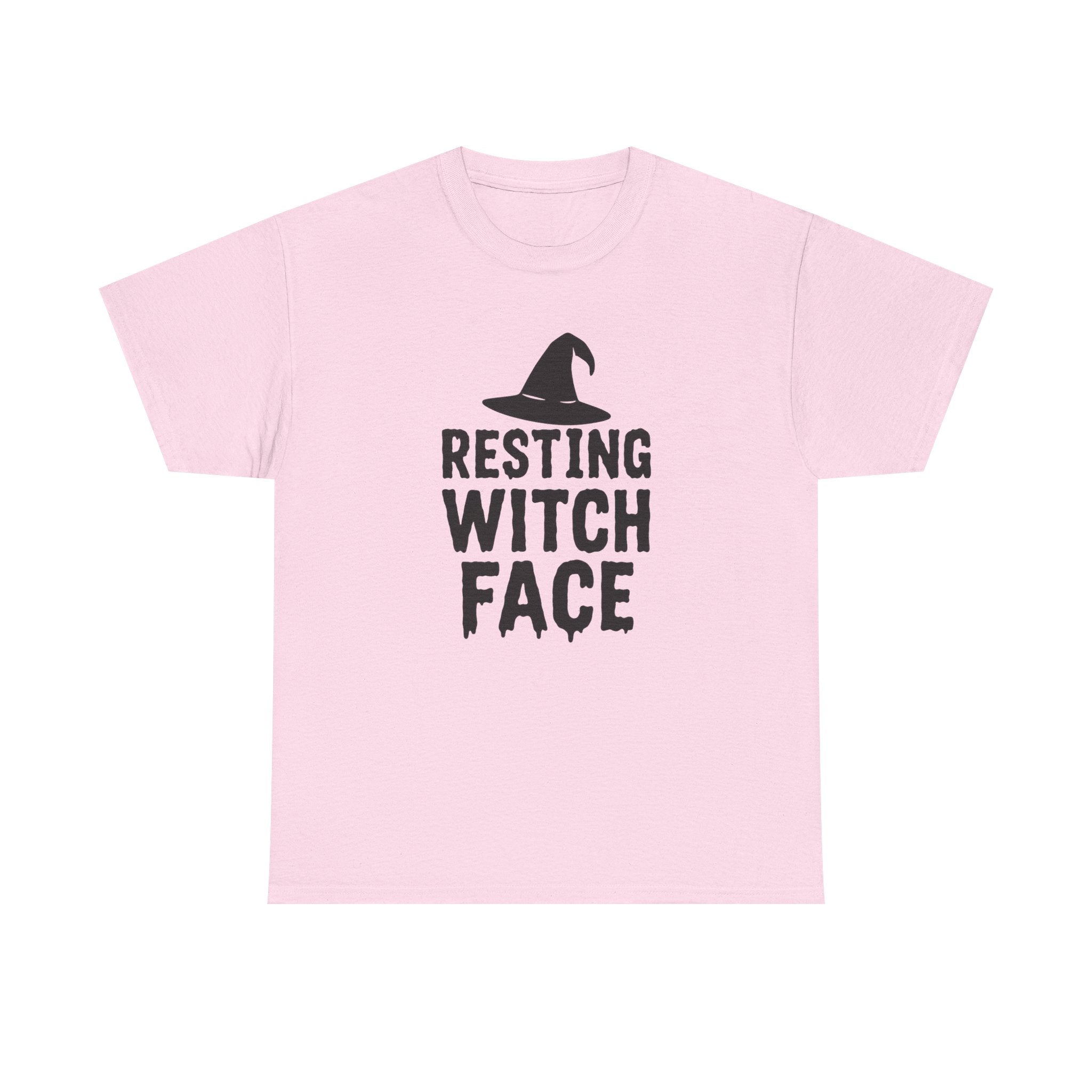 Resting Witch Face Unisex Heavy Cotton Tee, Halloween Shirt, Funny Witch T-Shirt, Spooky Apparel, Unique Gift for Her