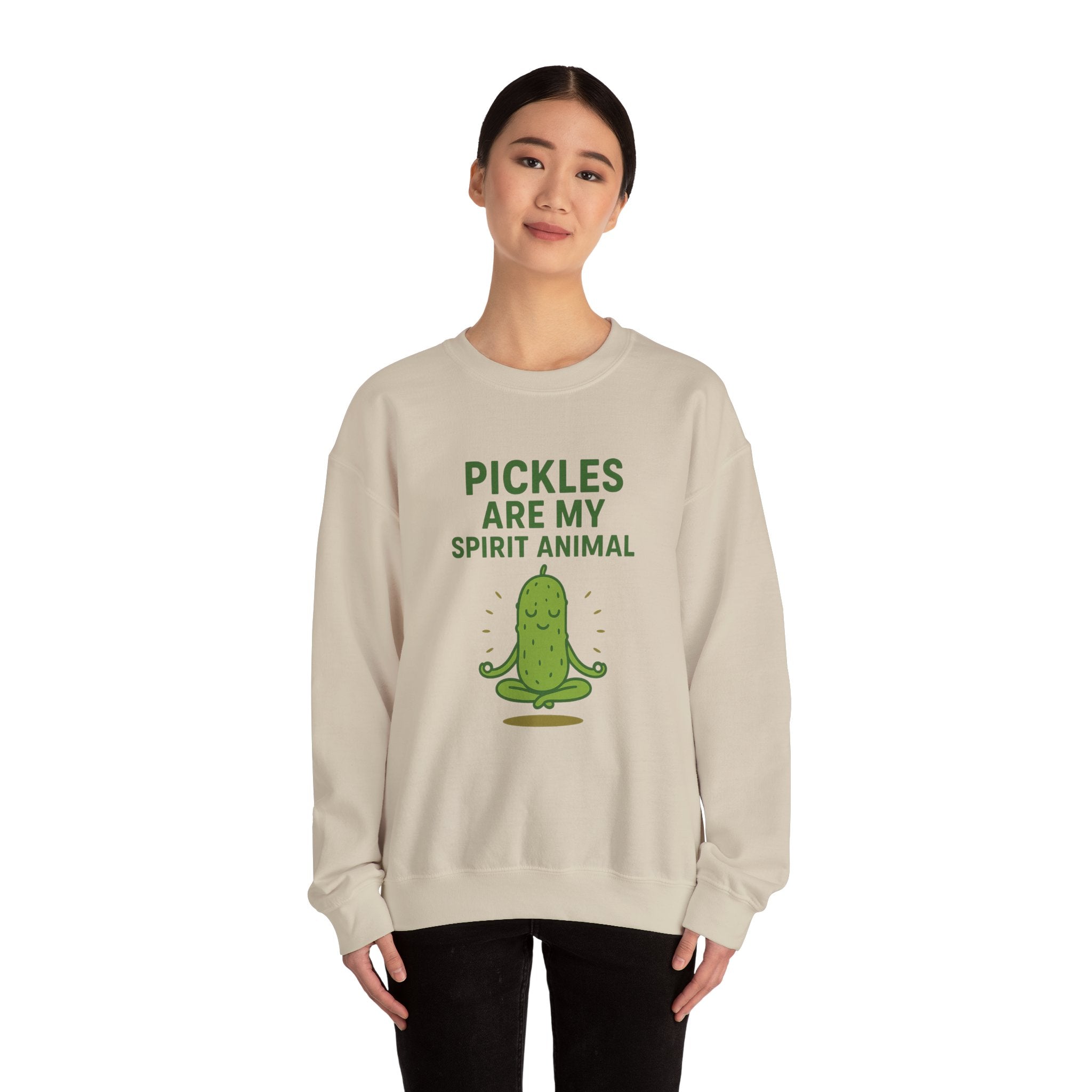 Pickle Spirit Animal Sweatshirt, Fun Unisex Crewneck for Food Lovers, Quirky Gift for Birthdays, Casual Wear, Party Shirt