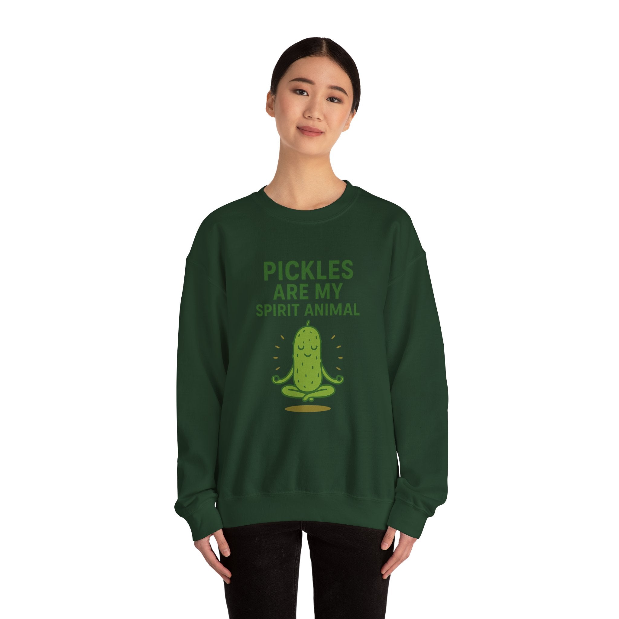 Pickle Spirit Animal Sweatshirt, Fun Unisex Crewneck for Food Lovers, Quirky Gift for Birthdays, Casual Wear, Party Shirt