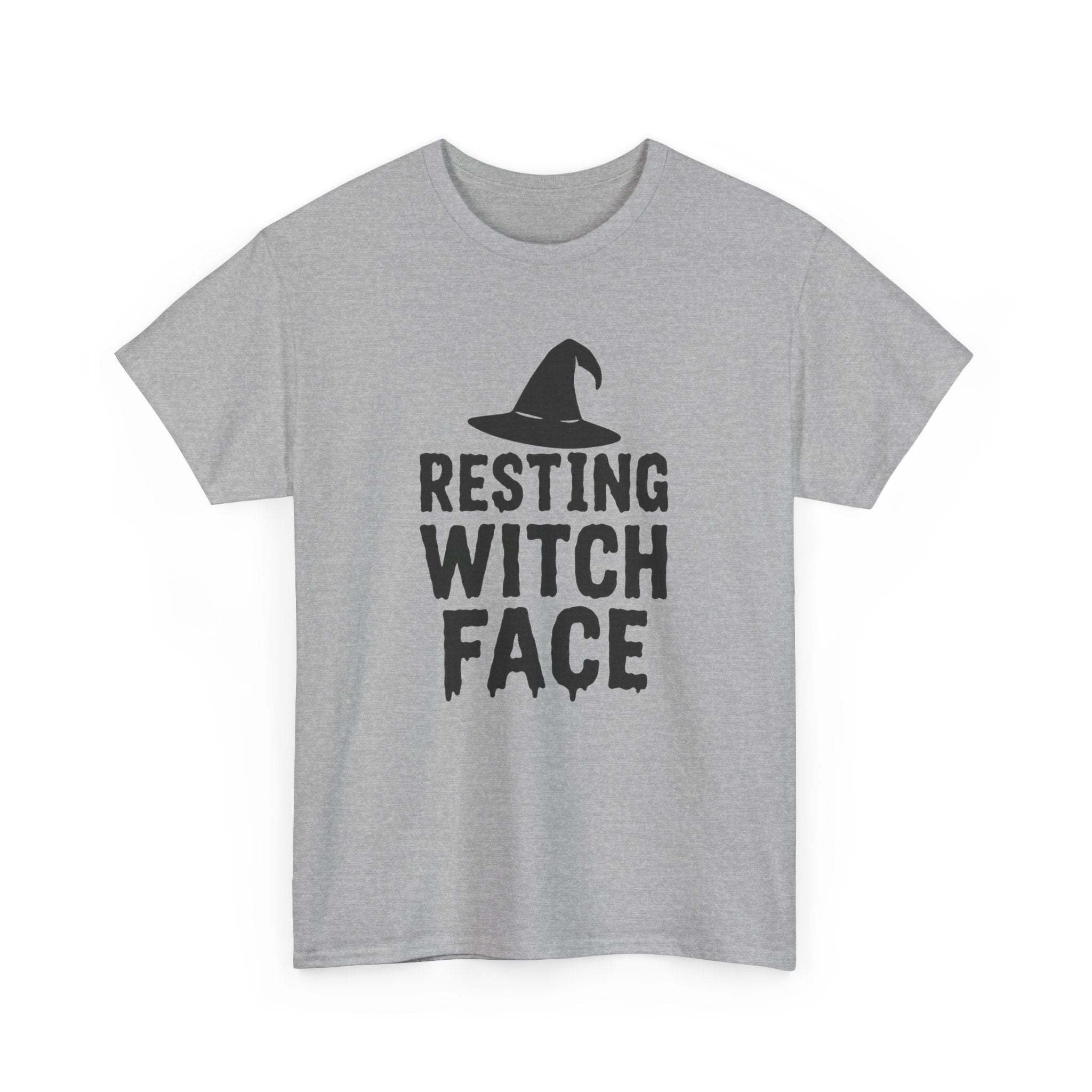 Resting Witch Face Unisex Heavy Cotton Tee, Halloween Shirt, Funny Witch T-Shirt, Spooky Apparel, Unique Gift for Her