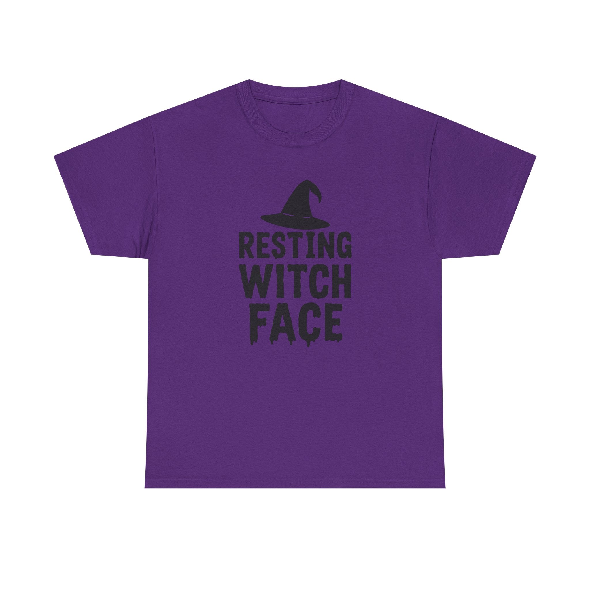 Resting Witch Face Unisex Heavy Cotton Tee, Halloween Shirt, Funny Witch T-Shirt, Spooky Apparel, Unique Gift for Her
